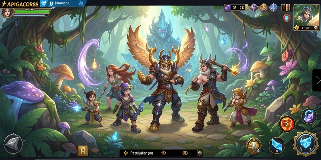 Screenshot APIGACOR88 menampilkan karakter menjelajahi dunia petualangan.