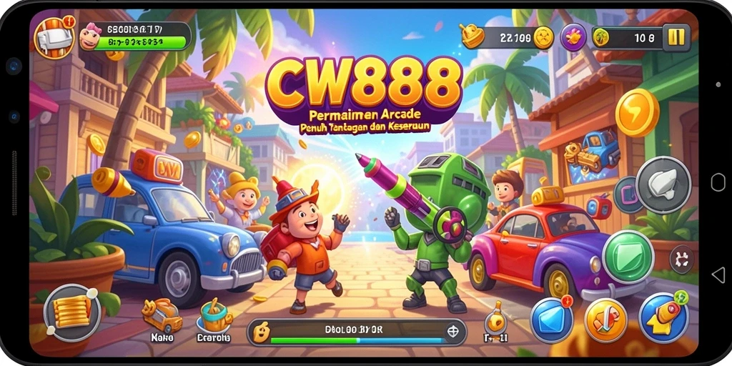 Tampilan gameplay <strong>CW8888</strong> yang dinamis dan penuh warna.