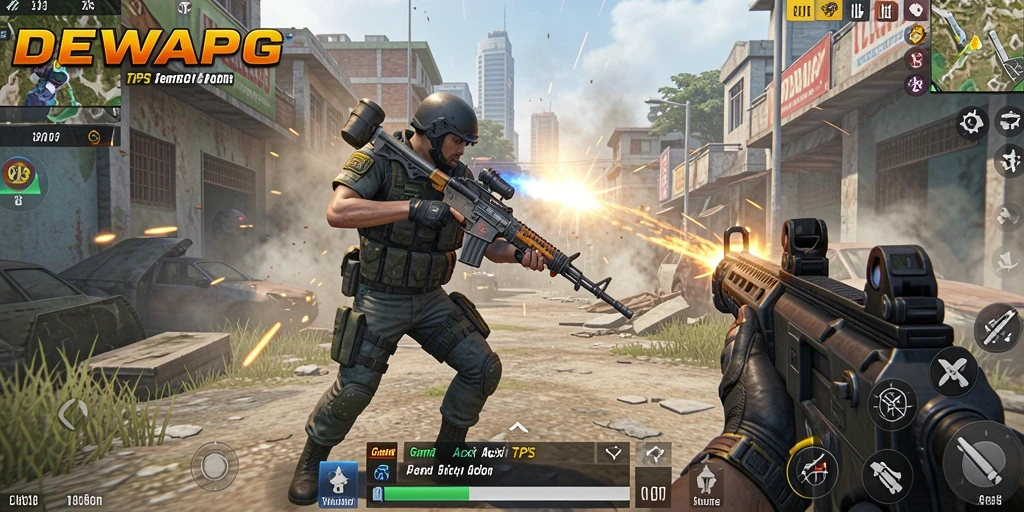Tampilan gameplay DEWAPG dengan aksi menegangkan dan grafis yang memukau.