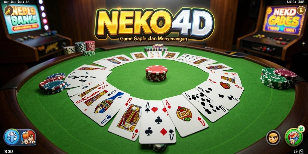 Screenshot NEKO4D menampilkan keseruan gameplay Gaple.